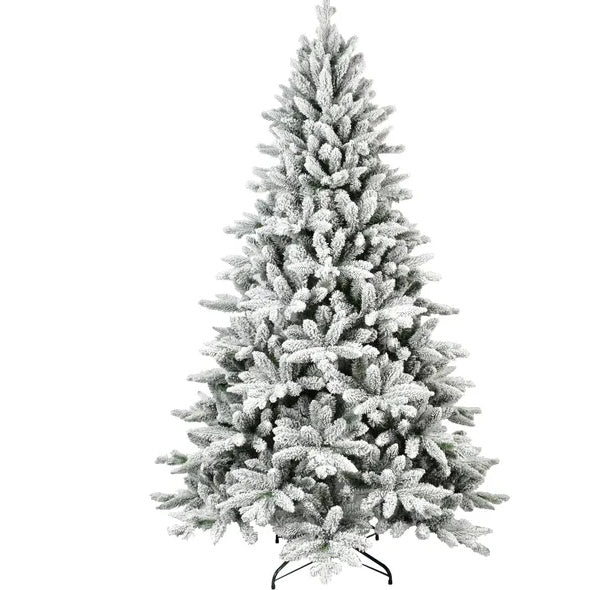 5ft PVC PE Flocking Hinged Tree Environmentally Friendly Fireproof Artificial Christmas Flocked Tree By Limei Tree