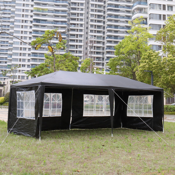3X6M 6 Sided, With Two Doors And A Black Pergola