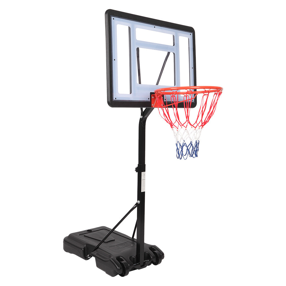 PVC Transparent Board Basket Frame Adjustable 115-135cm Basketball Stand
