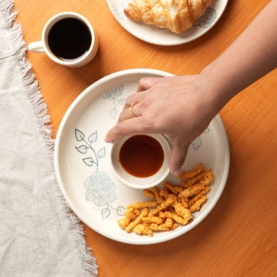 Handcrafted Ceramic Chip And Dip Bowl Stylish Serving Bowl For Parties Gatherings