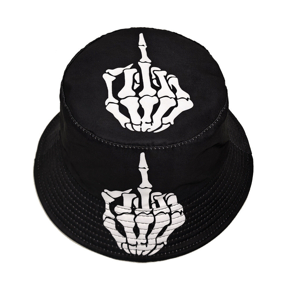 Skull Finger Pattern Positioning Bucket Hat
