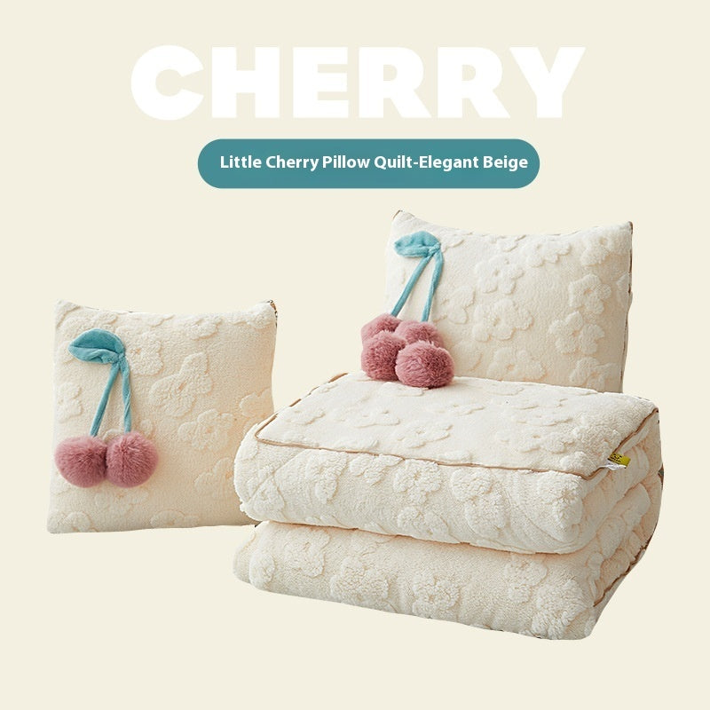 Girls' Two-in-one Plush Nap Thickened Pillow And Blanket