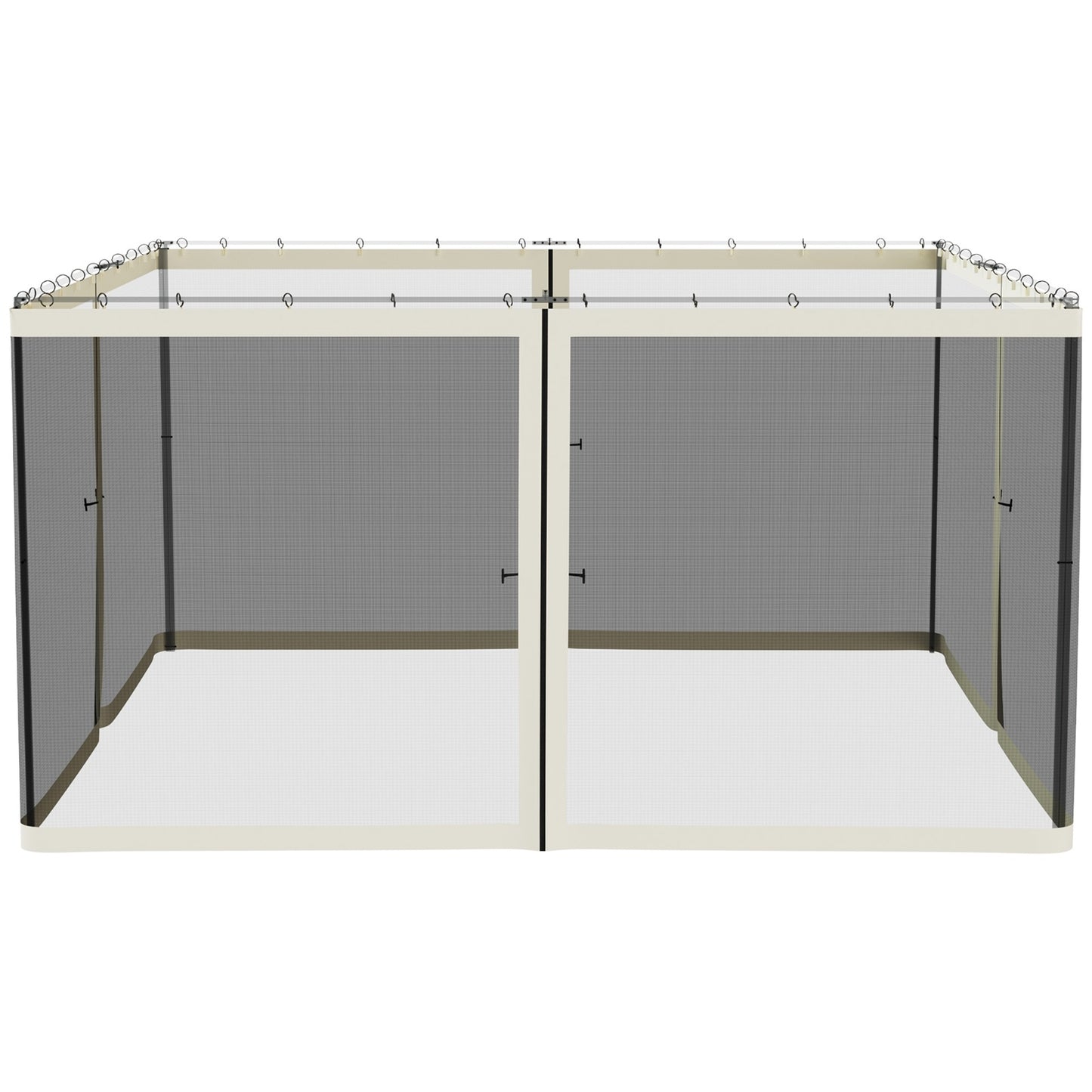 Outsunny 13' X13' Replacement Mesh Sidewall Netting For Patio Gazebos And Canopy Tents With Zippers