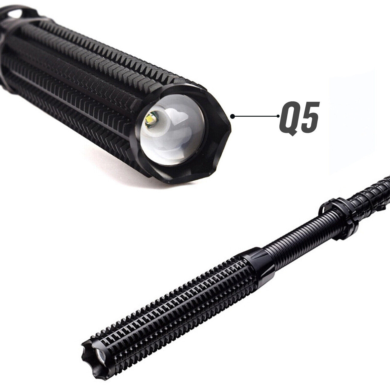 Baseball LED Flashlight Zoom Rechargeable Torch Spotlight Emergency Security Work Light 3 Lighting Modes 3500000LM