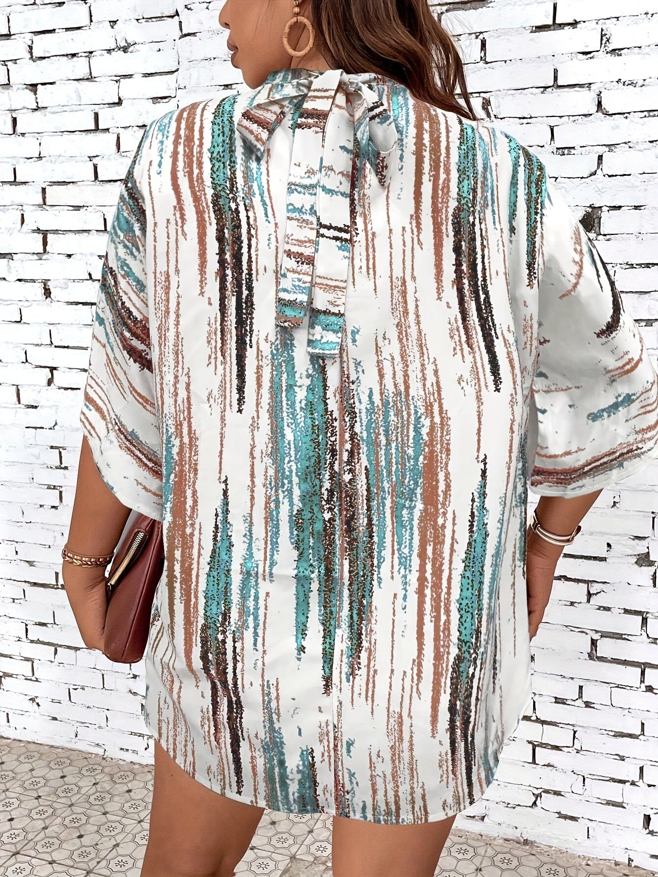 Women's Plus Size Printed Shirt - Summer Casual Outdoor Vacation Top