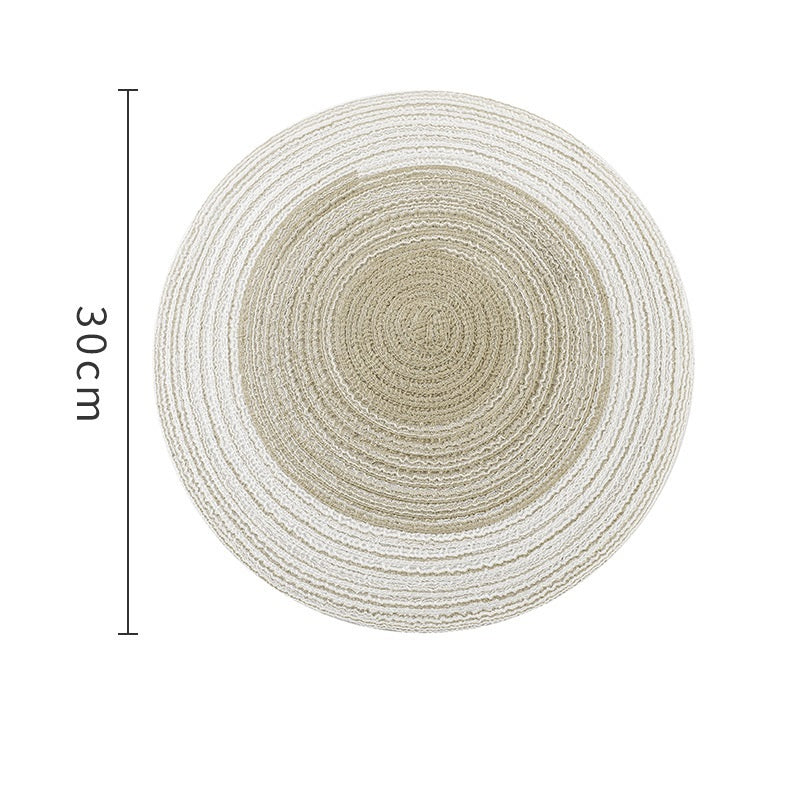 Nordic Round Heat Proof Mat Japanese Cotton Linen Plate Mat