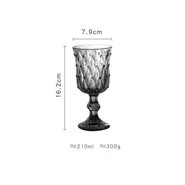 European Style Embossed Colorful Bubble Decorative Wine Glass