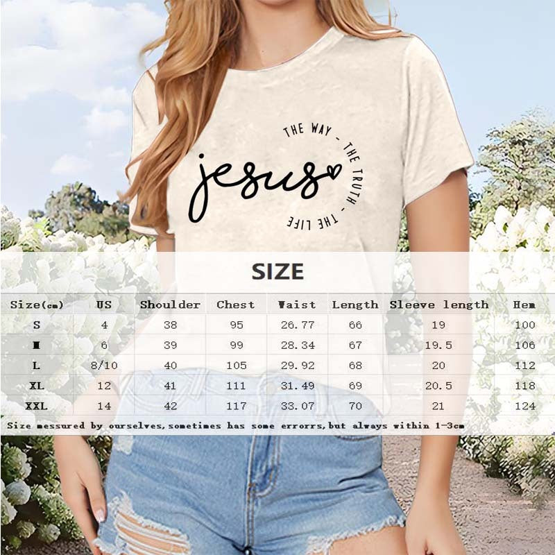 Women's Letter Print Short Sleeve T-Shirt - Casual Round Neck Summer Top