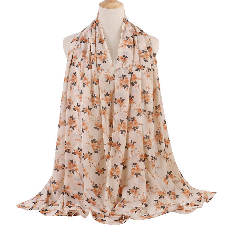 Breathable Chiffon Small Floral Long Towel