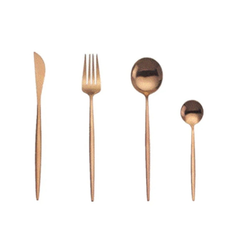 Matte Rose Gold Western Tableware Coffee Stirring Spoon