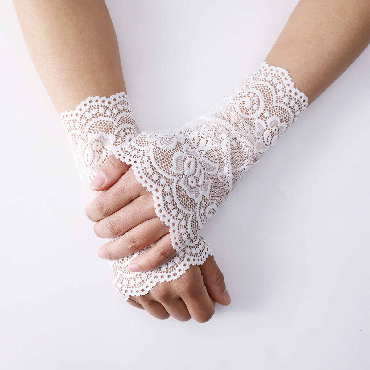 Summer Elastic Lace Short Gloves Sun Protection Driving