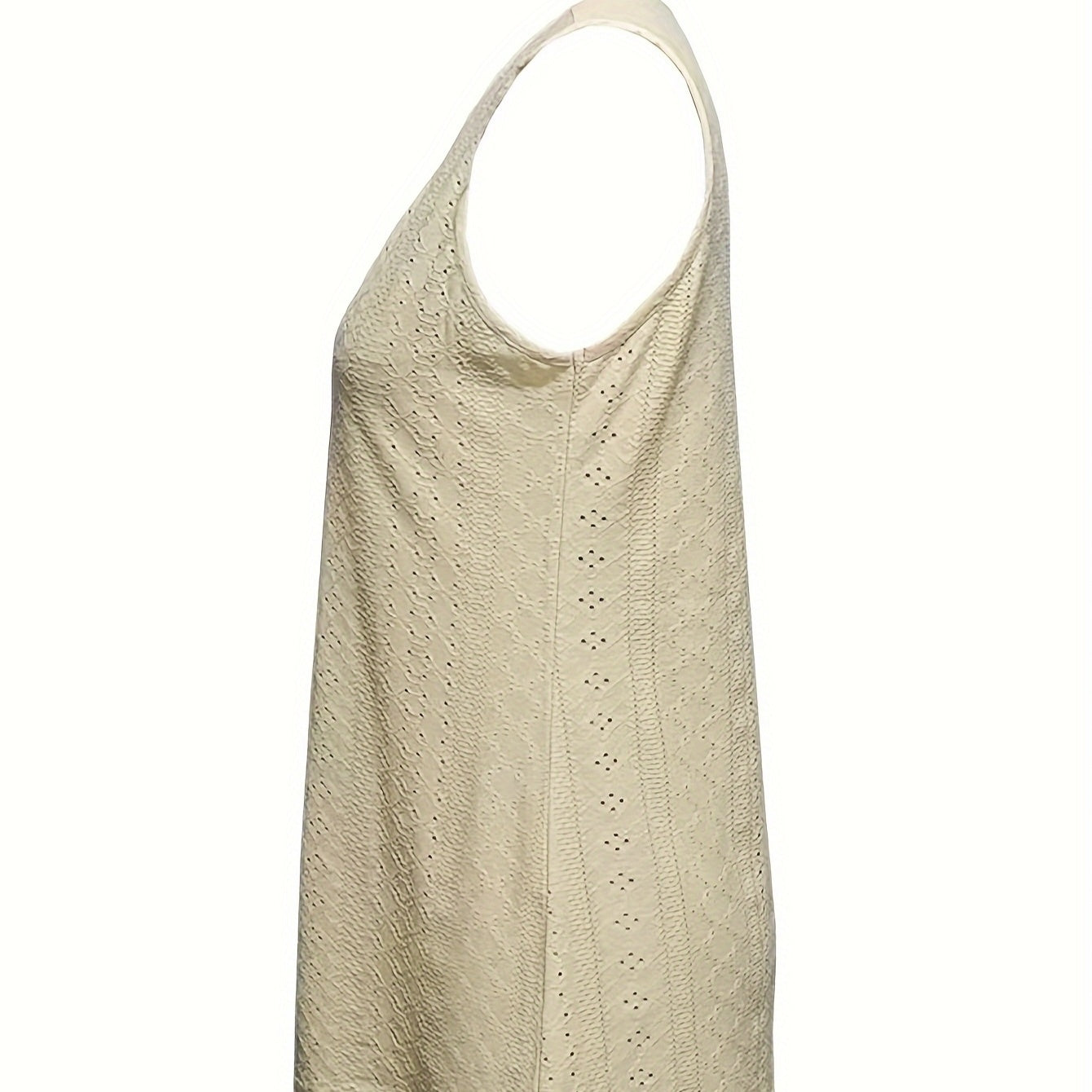 Ladies' Solid Color Sleeveless Top Vest With Lace Button Design, Fashionable Casual Top