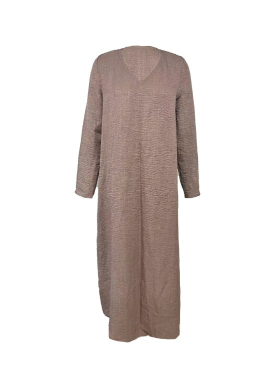 Women's V-neck Solid Color Fashionable Dress