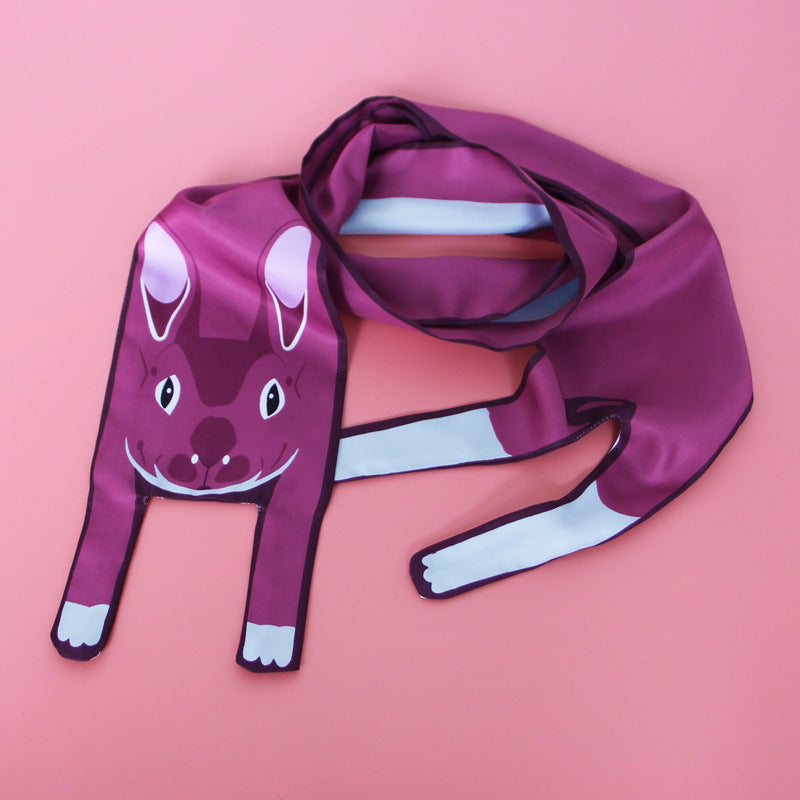 Small Scarf With Hair Band, Wild Decoration Long Small Silk Scarf Tied With Bag, Handle Scarf