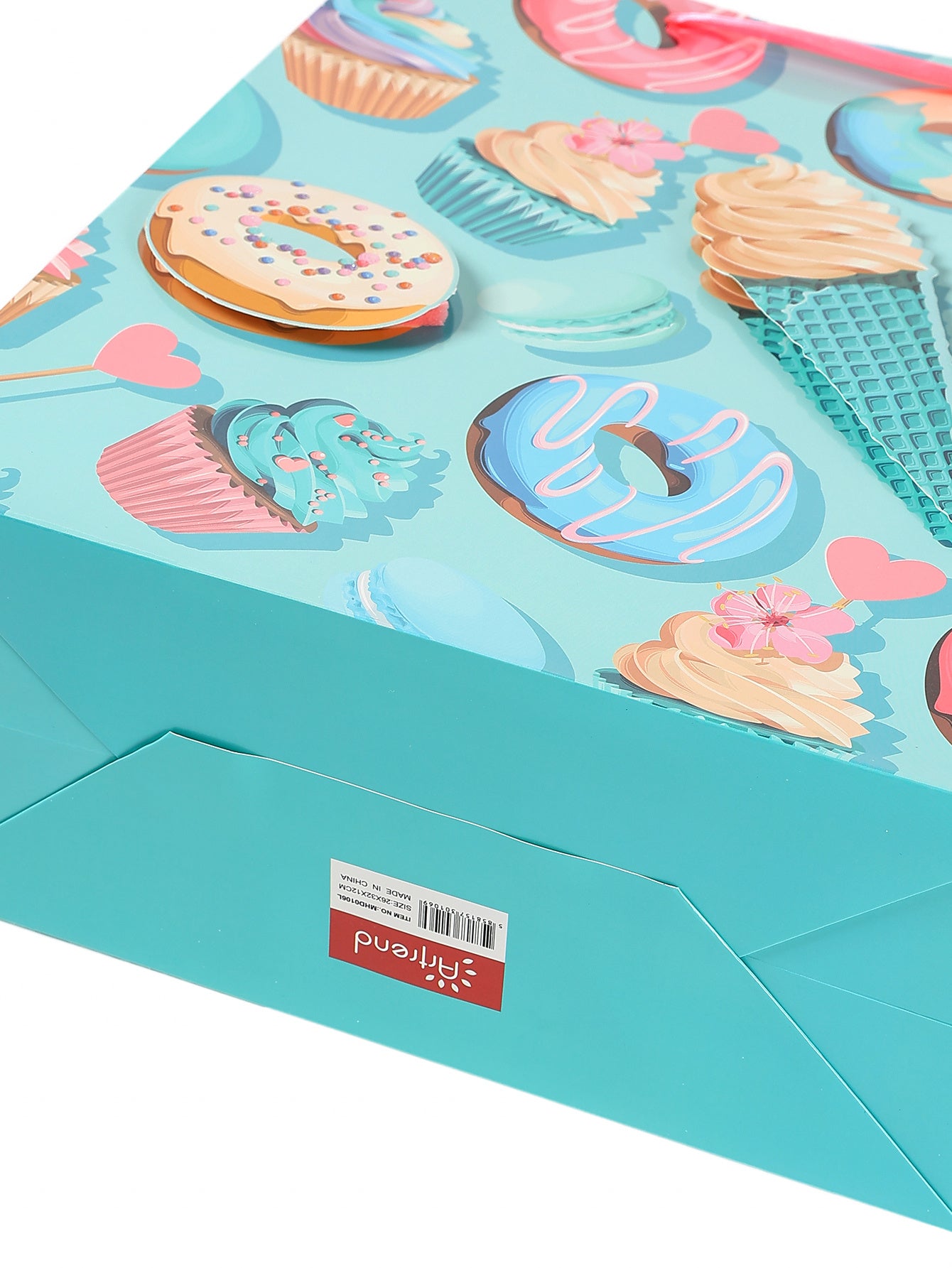 Set Of 12 Cool Summer Ice Cream Dessert Cartoon Pattern Gift Bag Made Of Selected Ivory Paper, Available For Wholesale In Stock