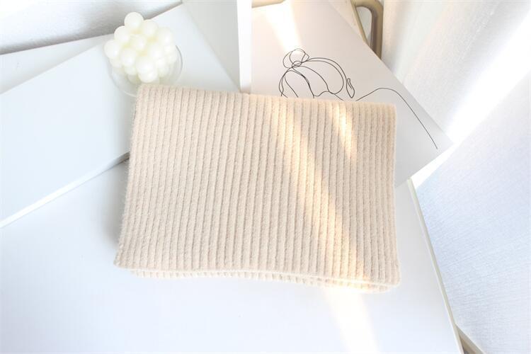 Solid Color Knitted Mid-length Warm Wool Scarf