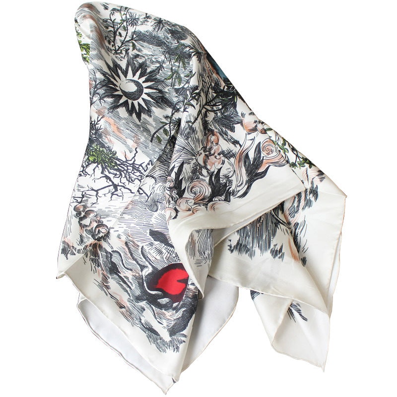 Sweet Temperament Silk Scarf Women