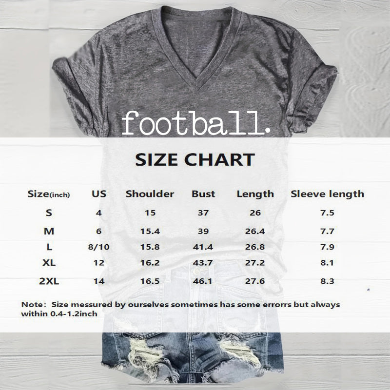 Women's Short Sleeve Round Neck T-shirt 'FOOTBALL GAME DAY' Printed Casual Summer Tee