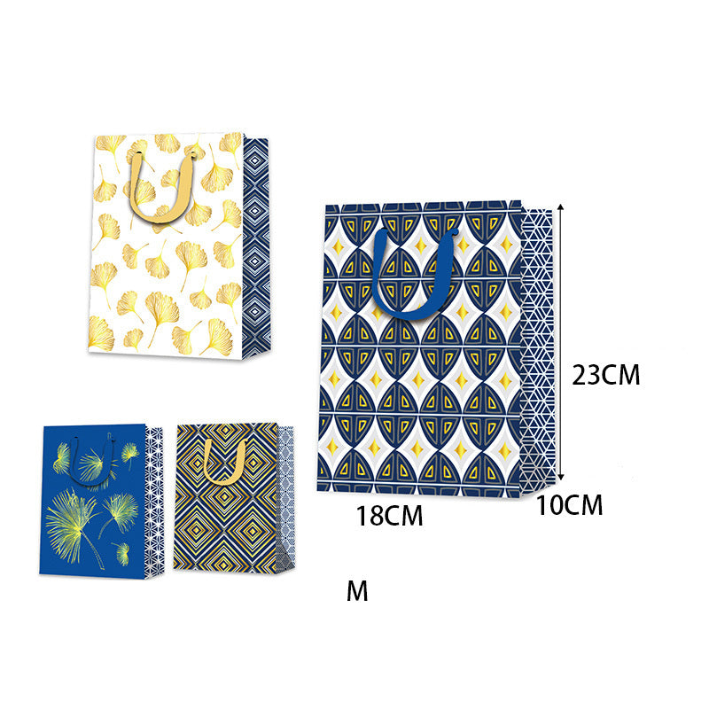 12 Pieces Of Exquisite Gift Bags, Bronzing Process And A Variety Of Pattern Designs, Suitable For Birthdays, Graduation Seasons, Gifts, Shopping And Other Occasions, Reusable
