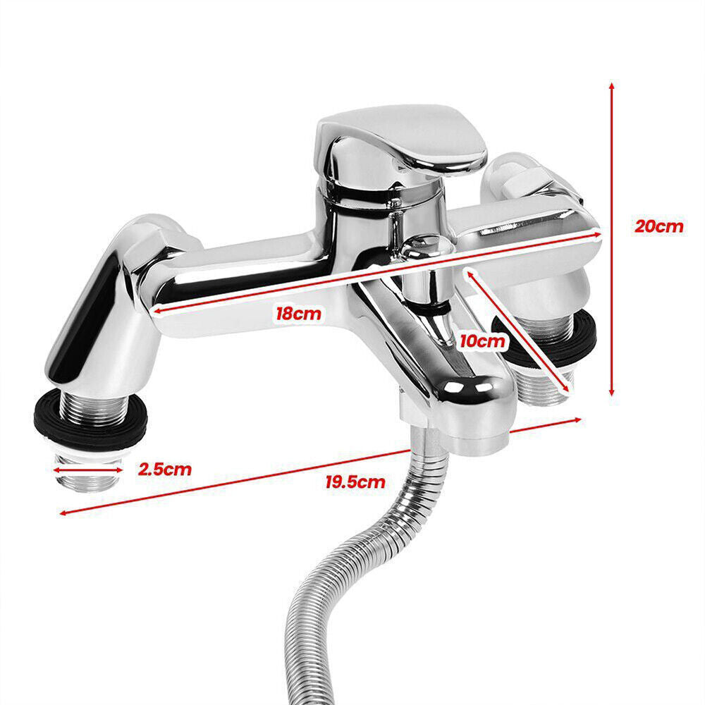Luxury Bathroom Chrome Sink Bath Filler Tap Shower Mixer Taps With Hand Held Set