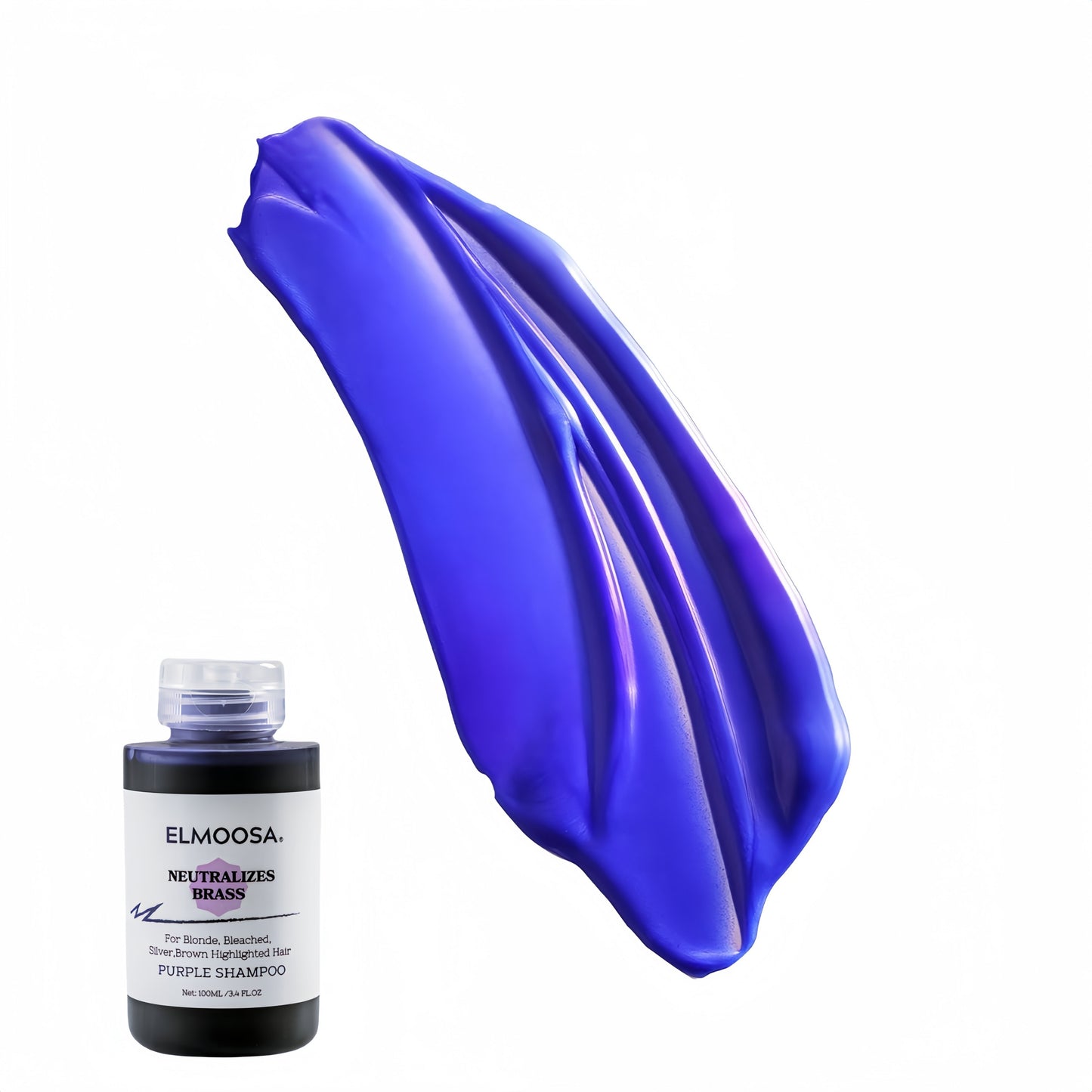 ELMOOSA Blonde Toning Purple Shampoo,100ml Knocks Out Brassy Tones Cleanse Your Blonde Hair