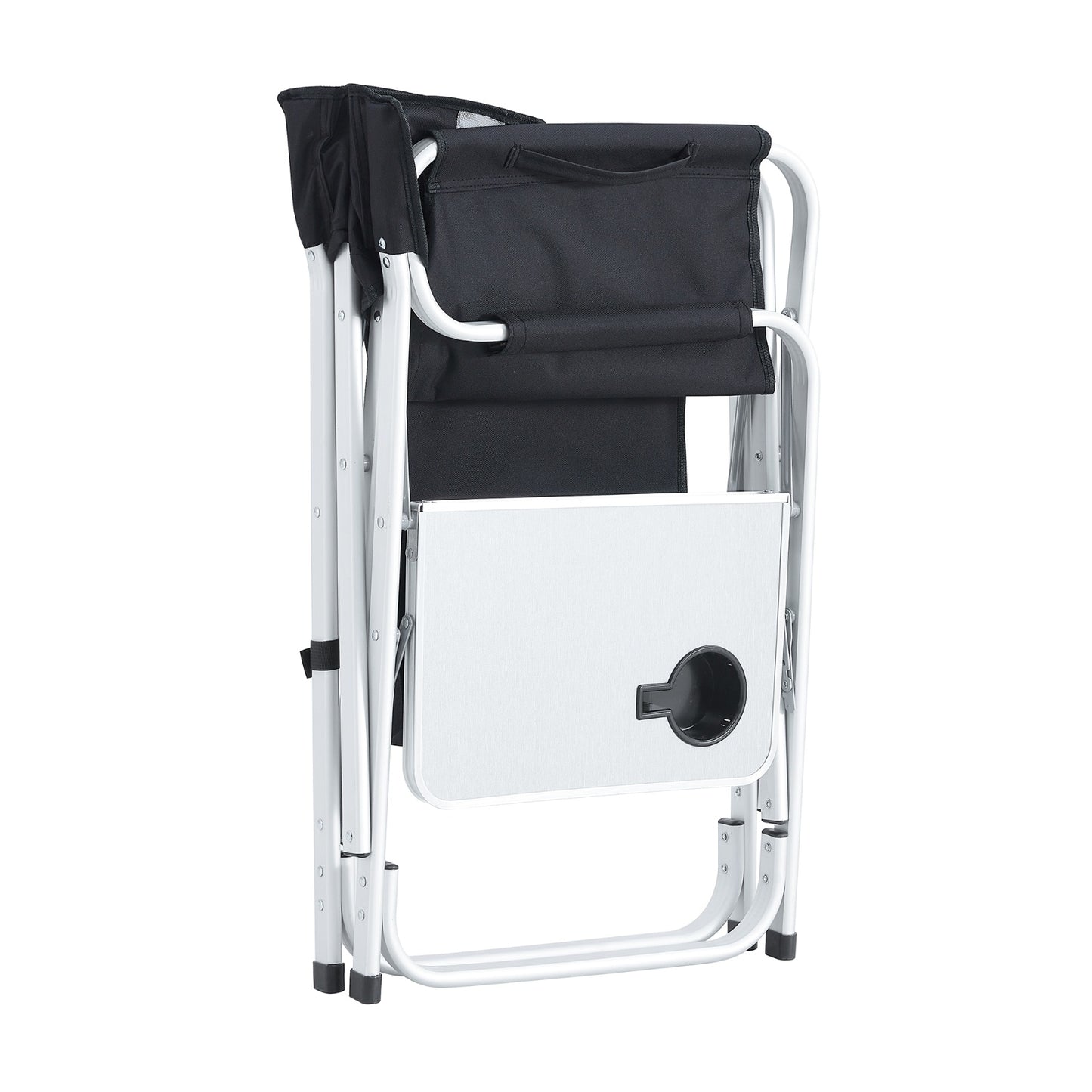 1pc Padded Folding Chair W Side Table, Storage Pockets - Lightweight Oversized