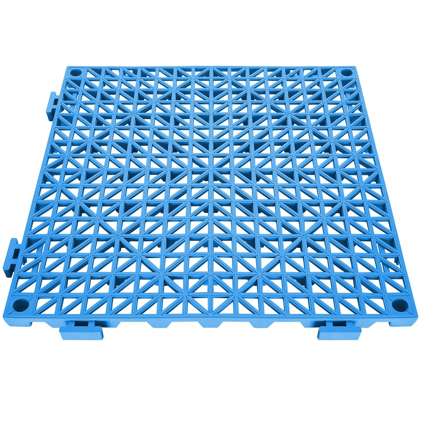 VEVOR Interlocking Tile 55PCS Blue, Drainage Tiles Splicing, PVC Interlocking Drainage Floor Tiles, Non-Slip Drainage Holes For Restroom, Bathroom, Kitchen, Pool, Wet Areas, Blue