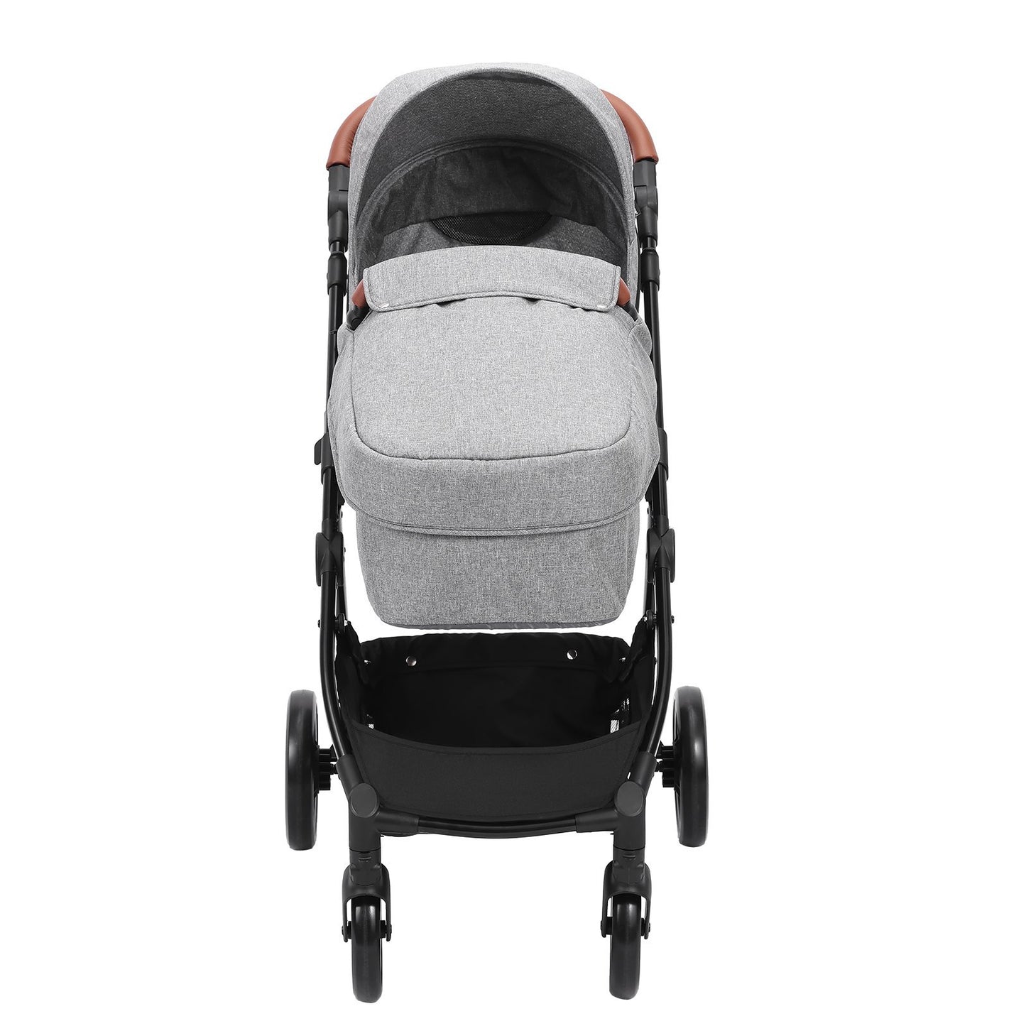 VEVOR Standard Baby Stroller, Infant Toddler Stroller With Bassinet, 3rd-Gear Adjustable Backrest & Foldable & Reversible Seat, Carbon Steel Newborn Stroller With Leg Cover And Mesh Net, Dark Grey