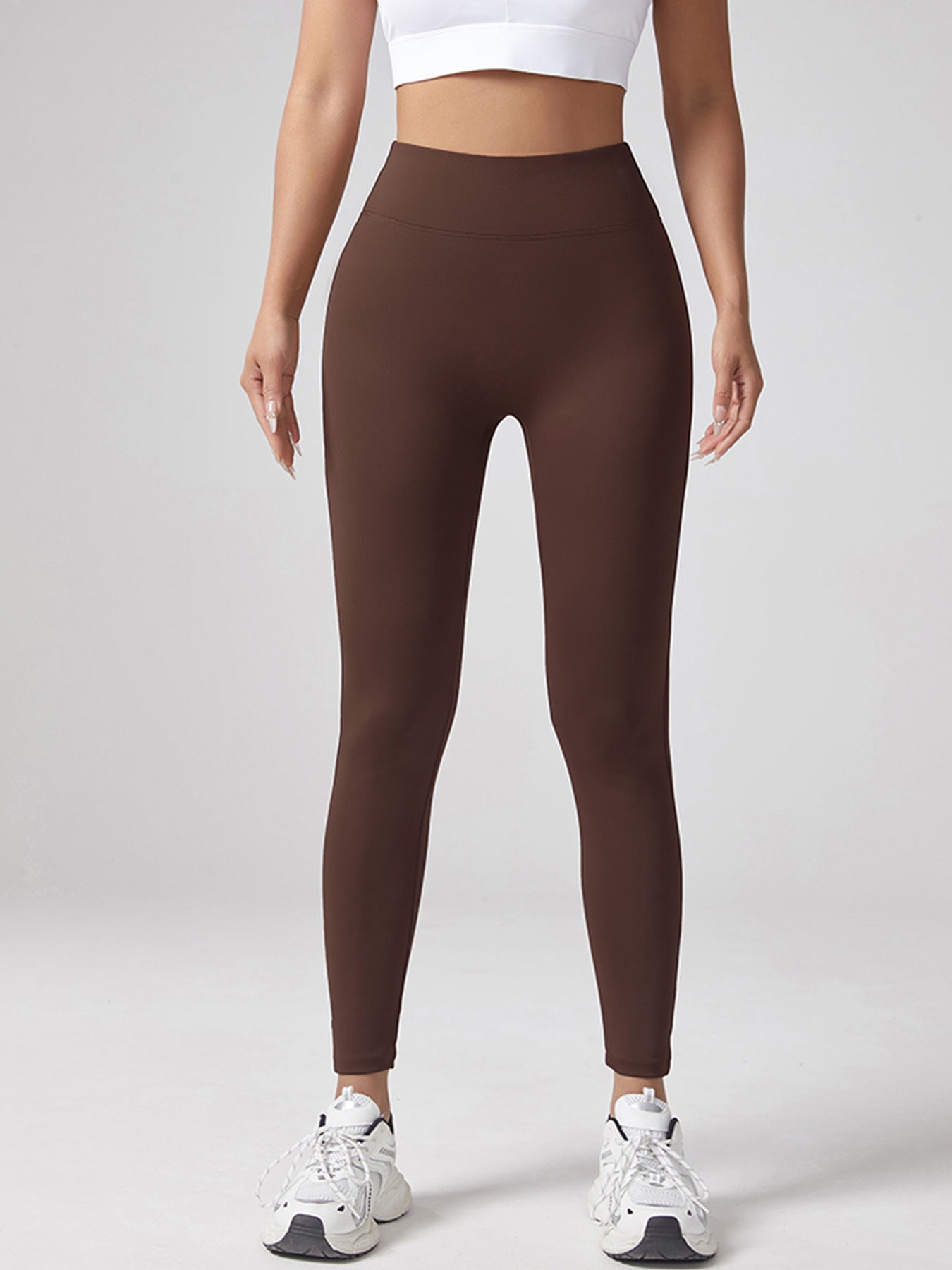 Yoga Waist Pleated Peach Hip Lifting Sports Pants For Female Workers, Pocket High Waisted Button Down Pants