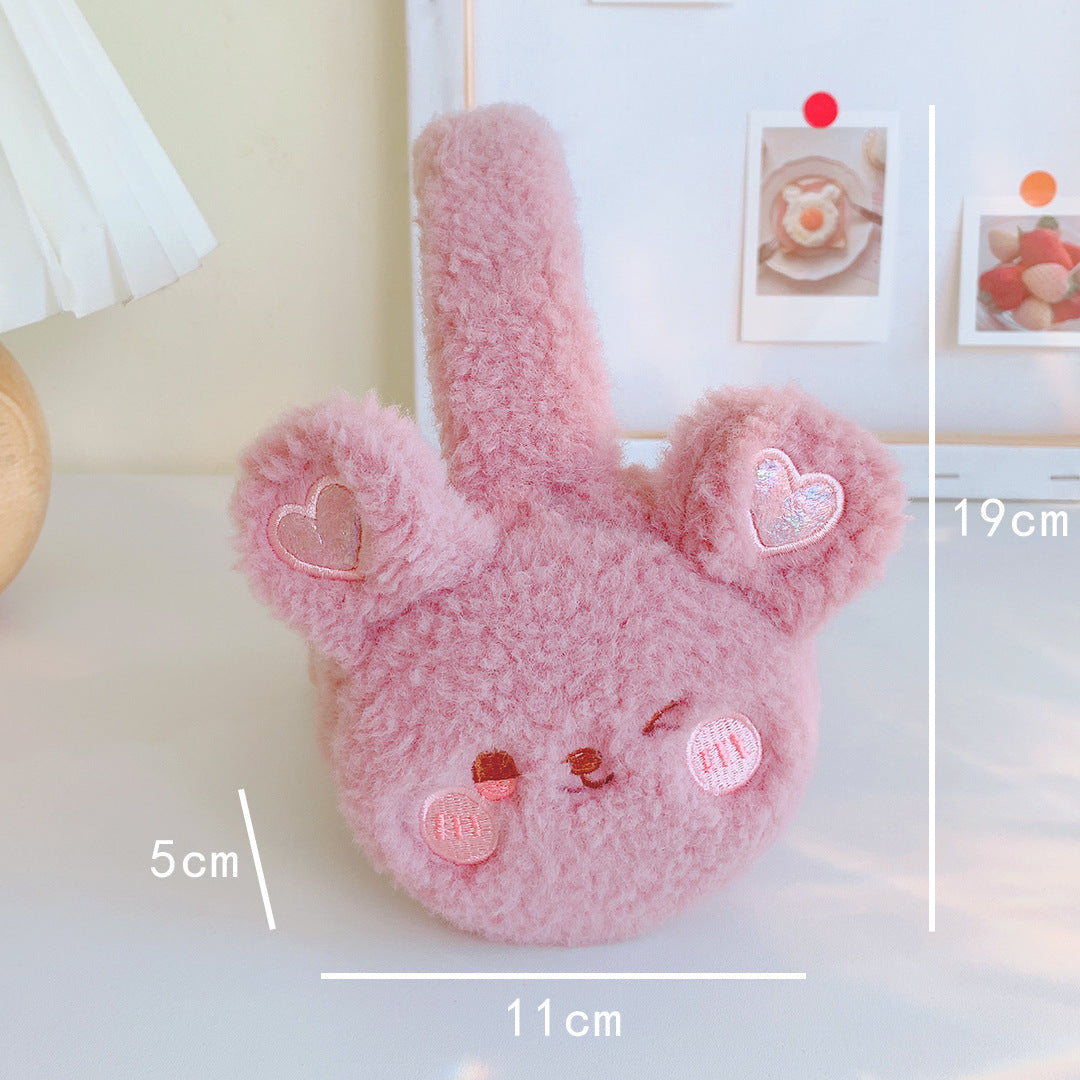 Outdoor Riding Cartoon Bear Plush Warm Earmuffs