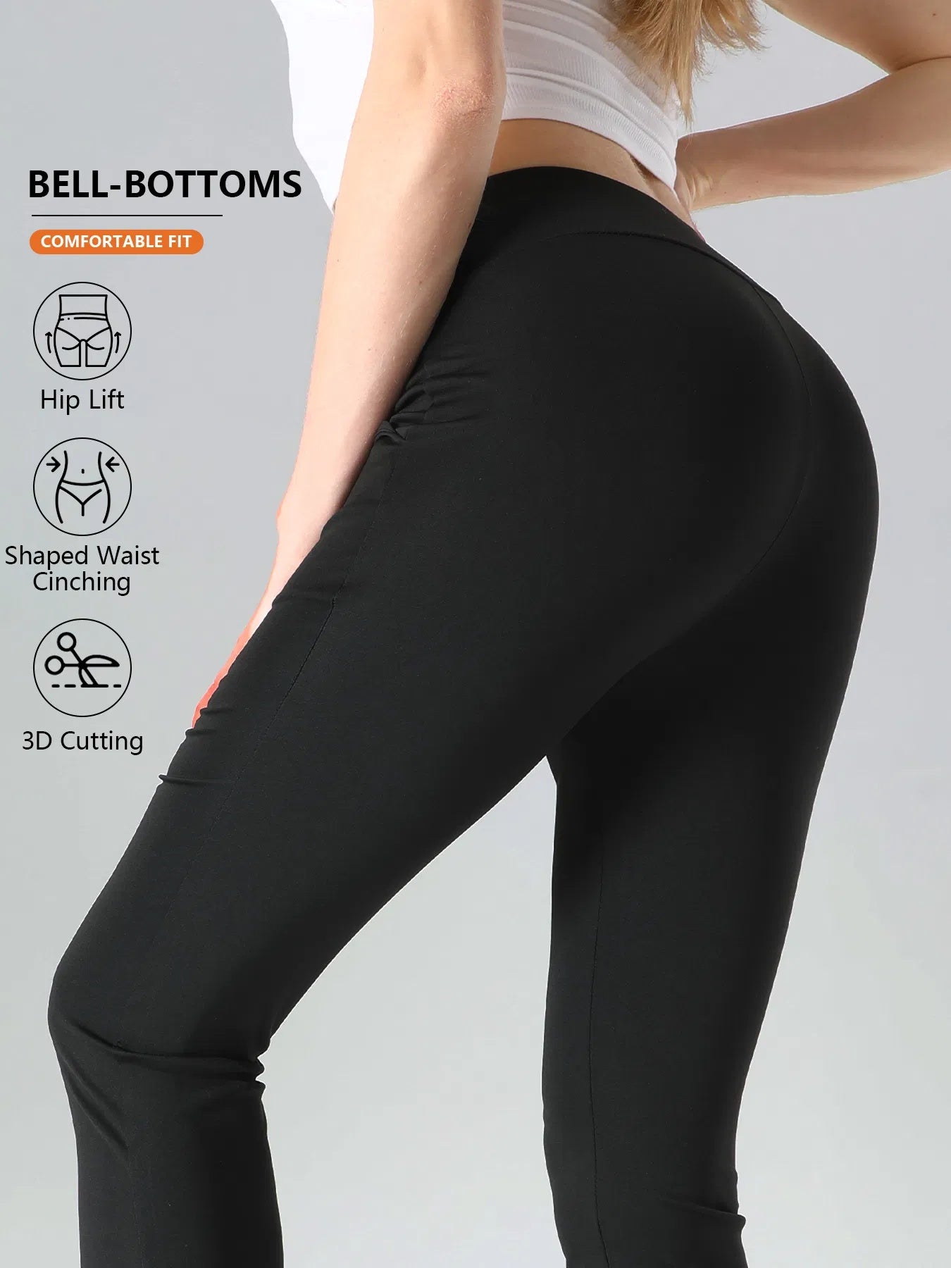 4pcs High-Waisted Flare Sharkskin Leggings Slim Fit, Lightweight & Sculpting Yoga Pants