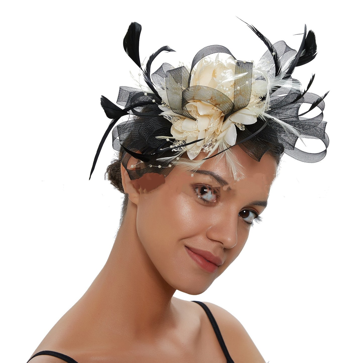 European And American Horse Festival Tea Party Mesh Hair Accessories Billycock Barrettes