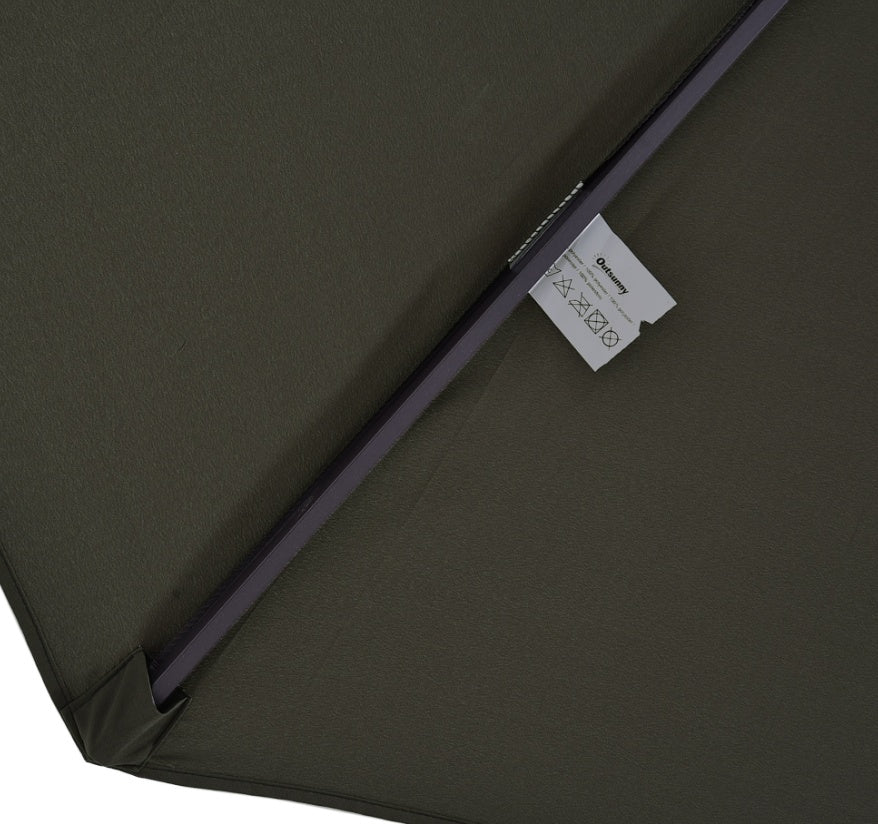 15ft Double-Sided Patio Umbrella Outdoor Market Extra Large Gray With Crank For Deck Lawn Pool