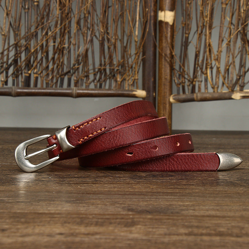 Trendy Versatile Personality Retro 18cm Leather Belt