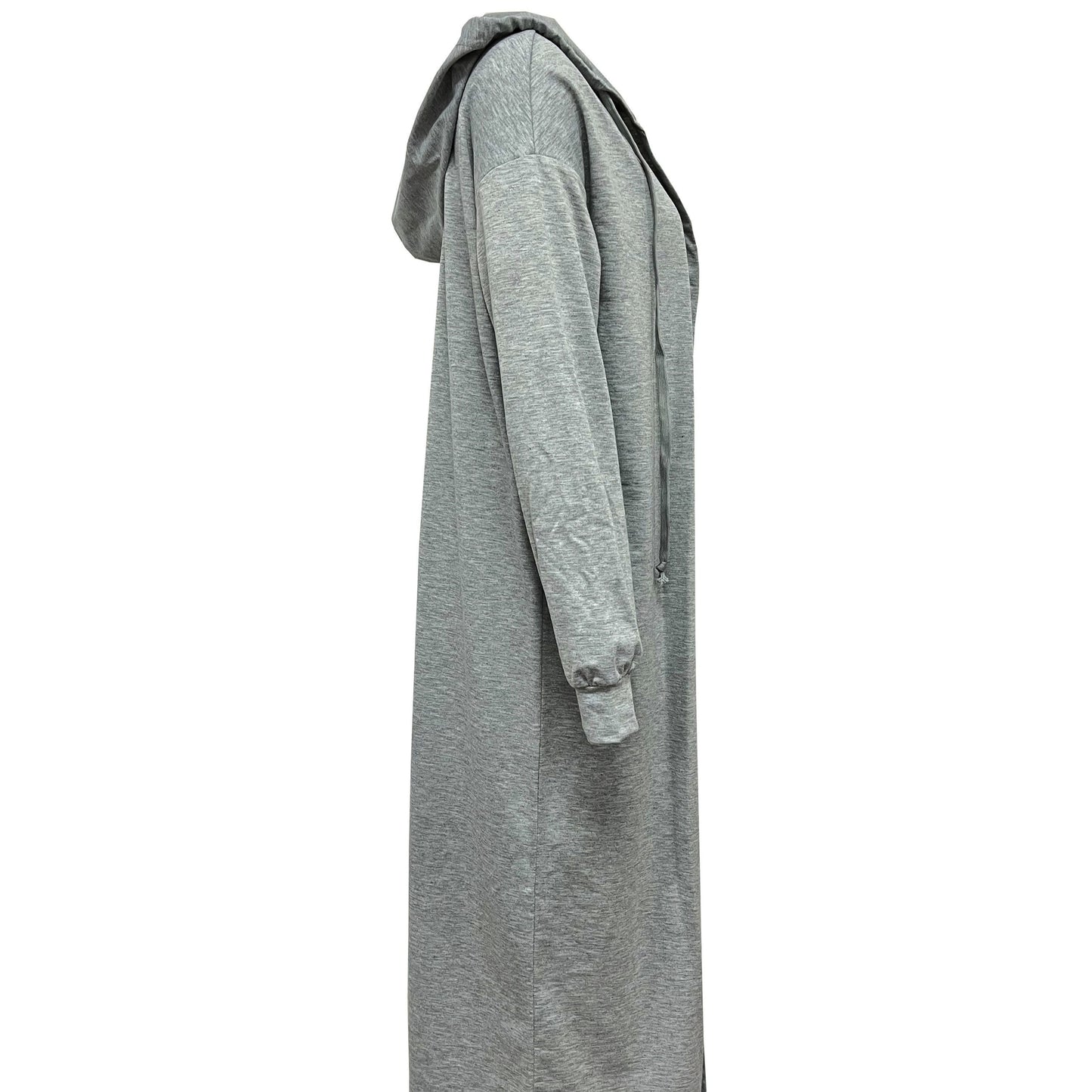 Women's Solid Color Hooded Fashionable Long Hoodie Jacket