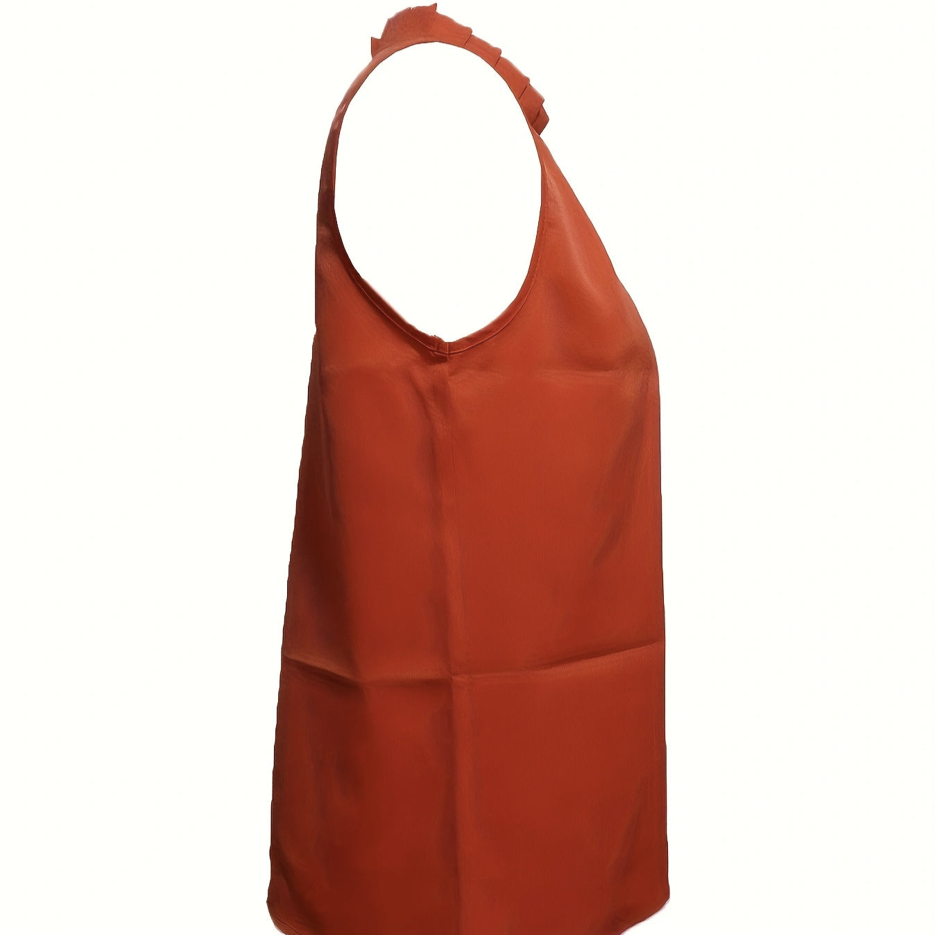 Ladies' Fashion Solid Color Round Neck Sleeveless Shirt Top T-shirt