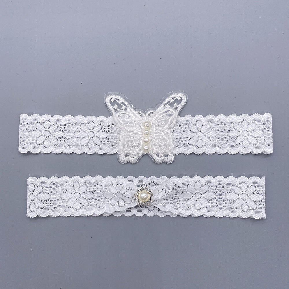 Butterfly Pearl Garter Sexy Elastic Leg Ring