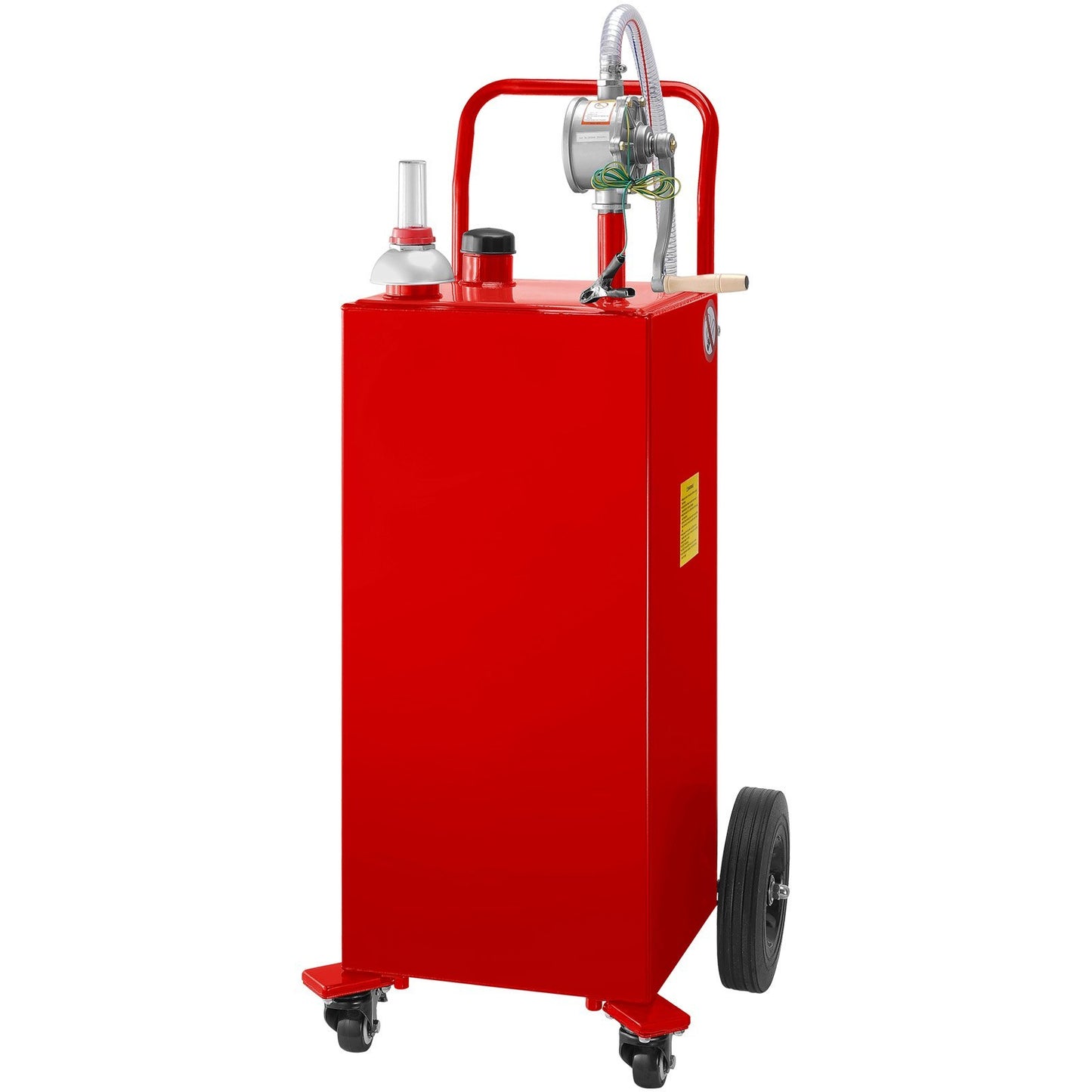 VEVOR Fuel Caddy, 35 Gallon, Gas Storage Tank On 4 Wheels, With Manuel Transfer Pump, GasolineFuel Container For Cars, Lawn Mowers, ATVs, Boats, More, Red