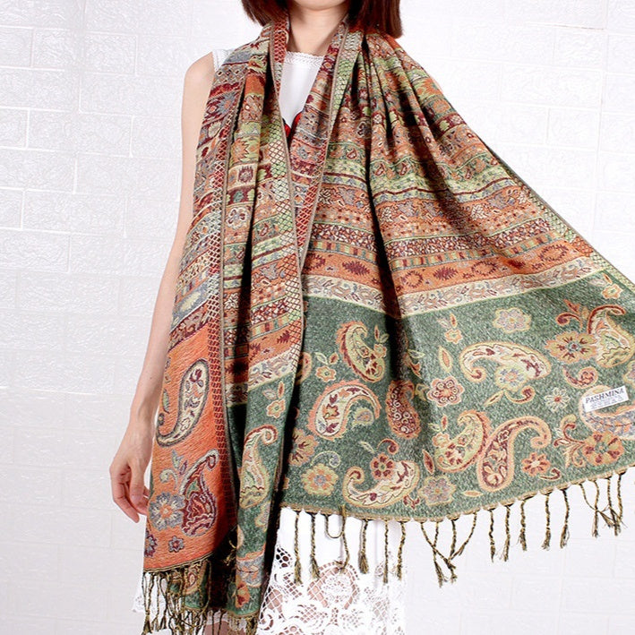 New Cashew Jacquard Air Conditioning Sunscreen Travel Shawl For Women