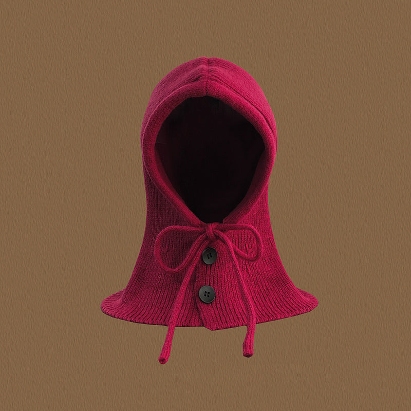 Fashionable Warm Hat Scarf Integrated Ear Protection Knitting Woolen Cap