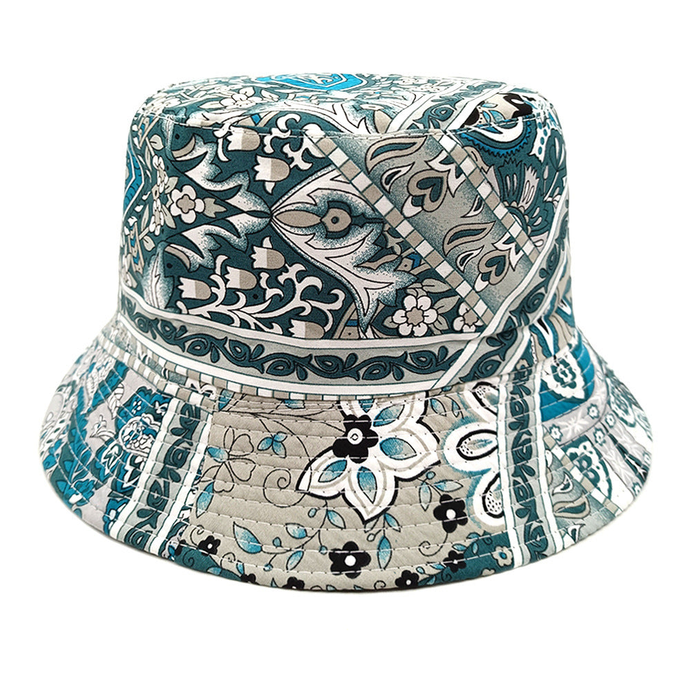 Paisley Bucket Hat Color Matching Printing Double-sided Wear