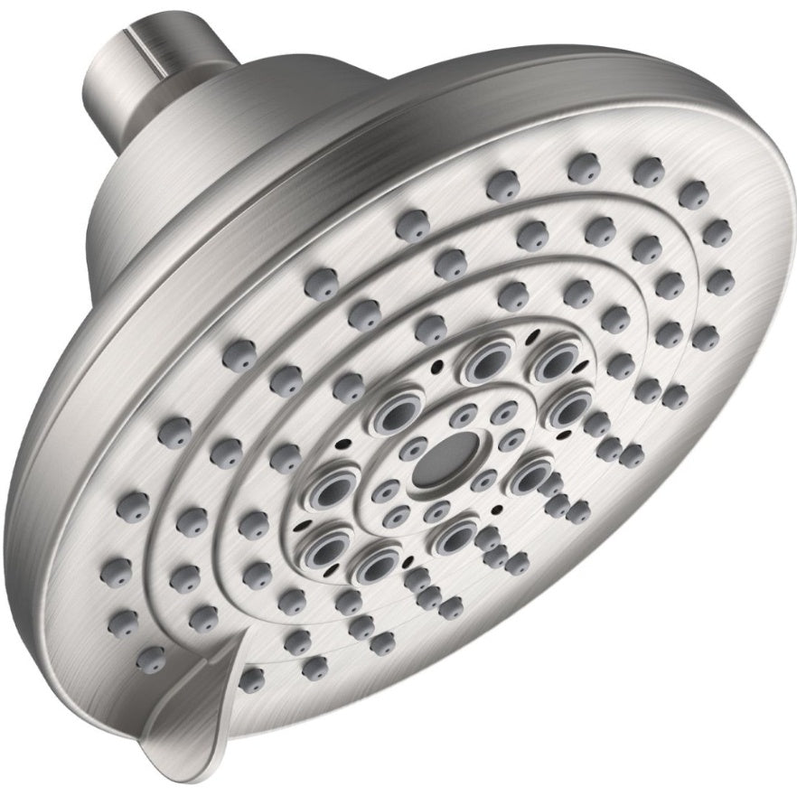 6 Spray Settings High Pressure Shower Head 5 Rain Fixed Showerhead - Brushed Nickel Adjustable Shower Head With Anti-Clogging Nozzles, Low Flow Easily Installation