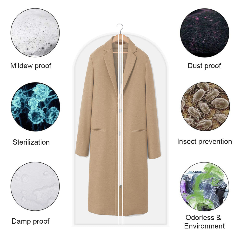 5-10-20 X Clear Polythene Garment Covers Suit Dress Coat Dust Protector Zip Bags