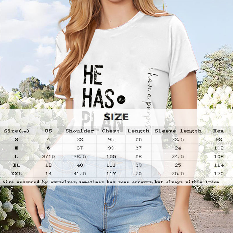 Women's Round Neck Short Sleeve T-Shirt With Letter Print, Casual Summer Top