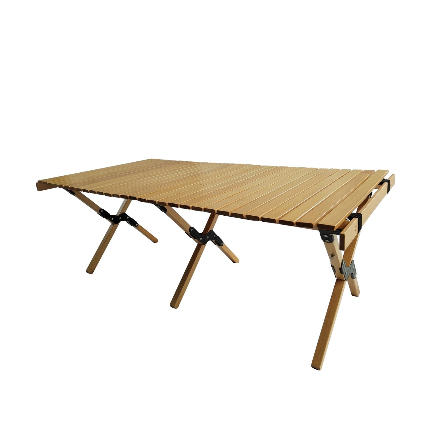 Multi-Function Foldable Wooden Patio Dining Table, Natural - Indoor Outdoor