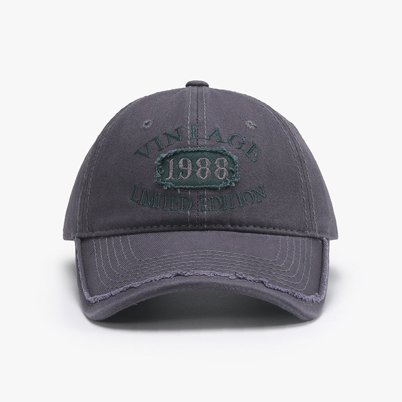 Spring New Big Head Circumference Letter Embroidery Women's Face-looking Small Peaked Cap