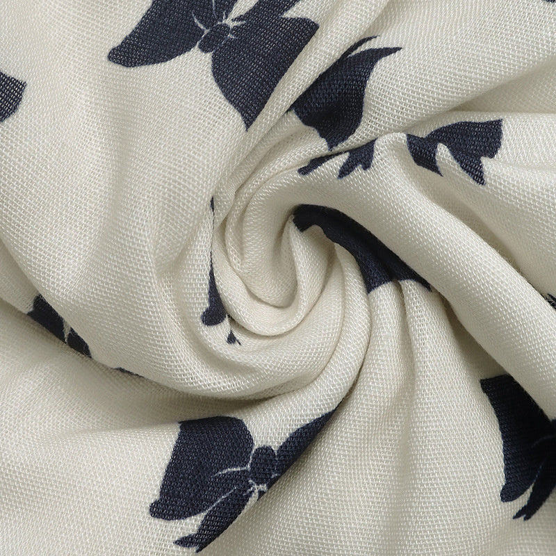 Women's Shoulder Strap Bow Decoration With Bow Print Elegant Summer Dress