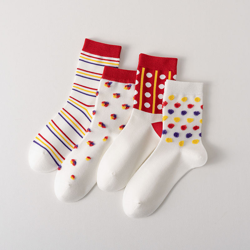 8 Pairs Womens Crew Socks Casual Knit Comfy Seamless Breathable Cool Dress Socks For Outdoor Sports Running Fitness Cycling