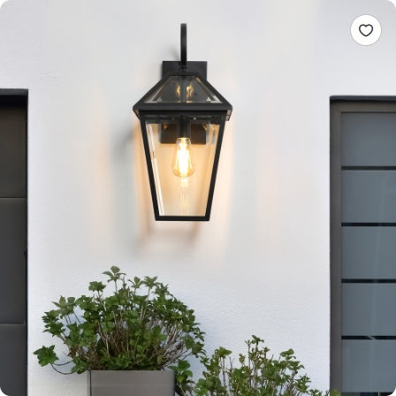 211 Pack Outdoor Wall Lantern Light Modern Black Metal & Clear Glass Sconce For Porch, Patio, And Garden Lighting Bulb Not Included