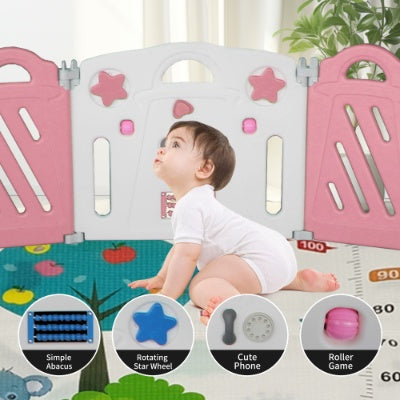 20X2 Panel Baby Playpen Foldable Playard For Baby And Kids Adjustable Shape Play Fence With Safety Lock Gate
